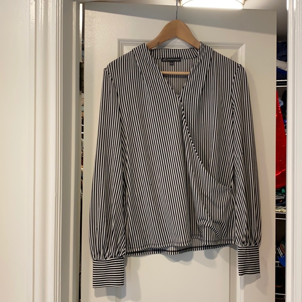 Black white striped blouse